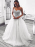 Ball Gown Sweetheart Tulle Ivory Prom Dress with Beadings LBQ0991
